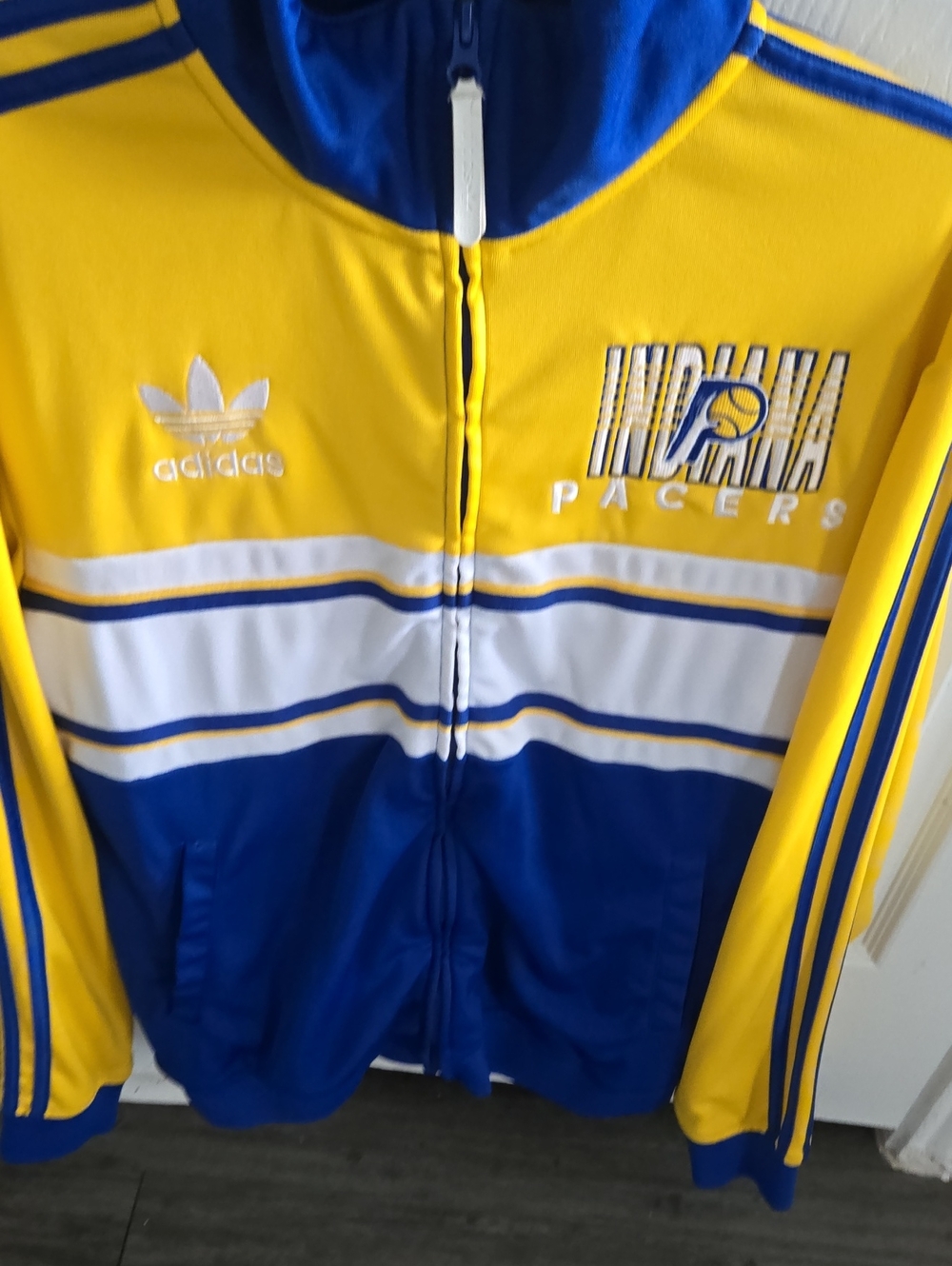 adidas Boys Yellow & Blue Indiana Pacers Track Jacket